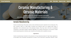 Desktop Screenshot of ceramicmanufacturing.net